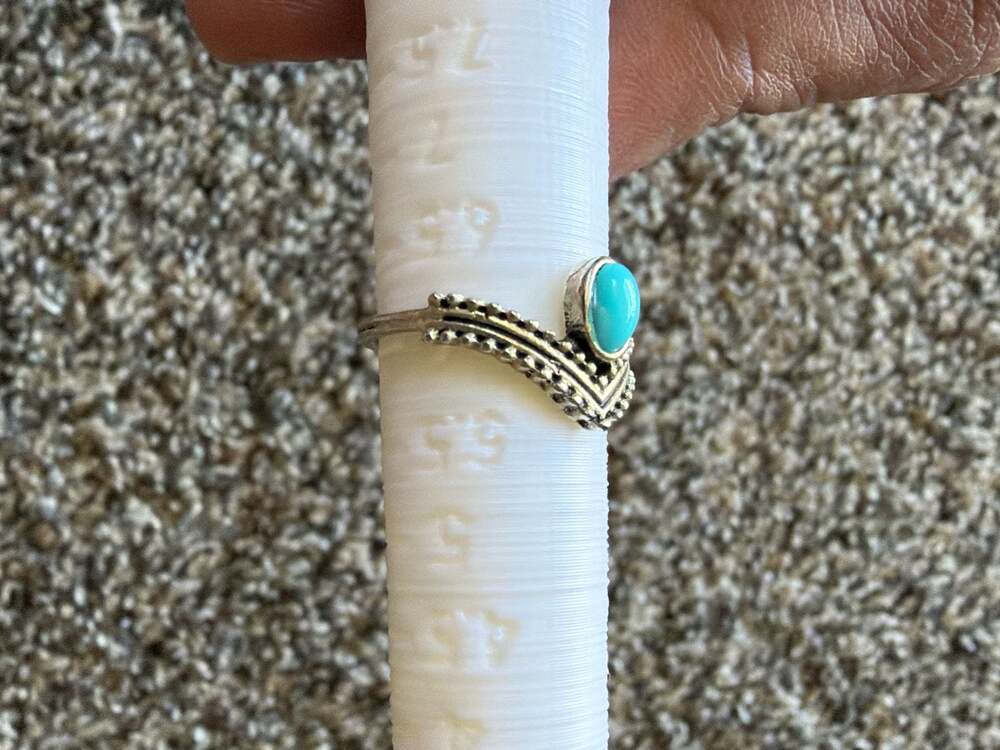Set of 3 Vintage-Style Turquoise Tone Fashion Rings - Picture 4 of 5